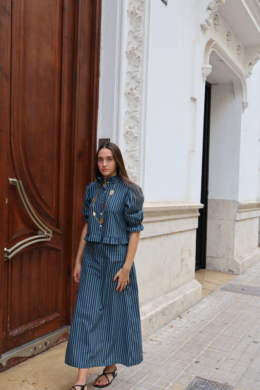 LOOK RAYAS AZUL MARINO