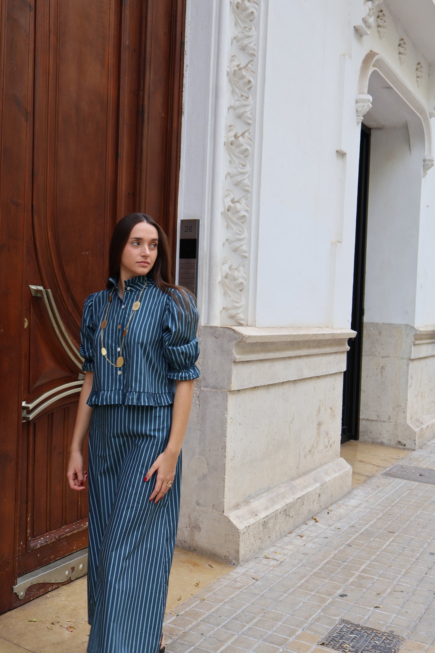 LOOK RAYAS AZUL MARINO
